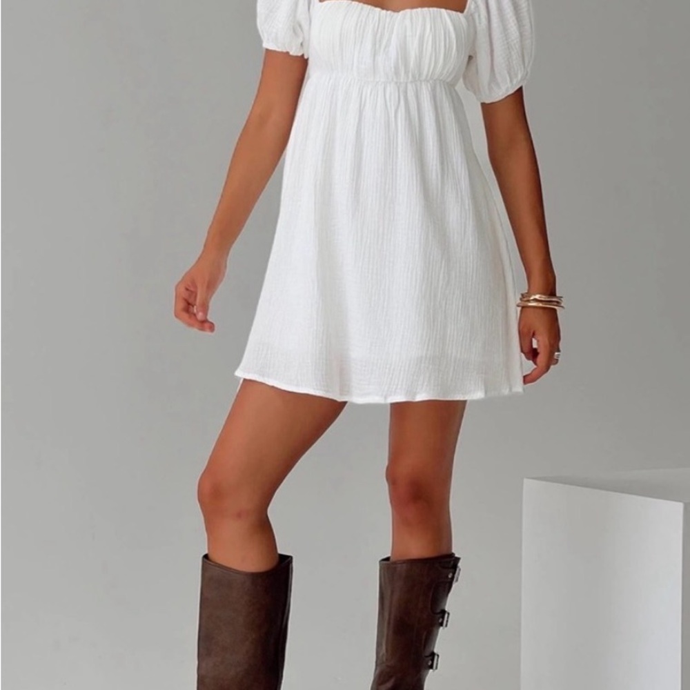 Princess Polly White Puff Sleeve Baby Doll Dress . Size 10. EUC. - Picture 8 of 9